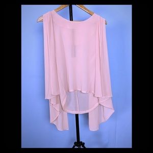 NWOT Korean style sheer blouse w draping